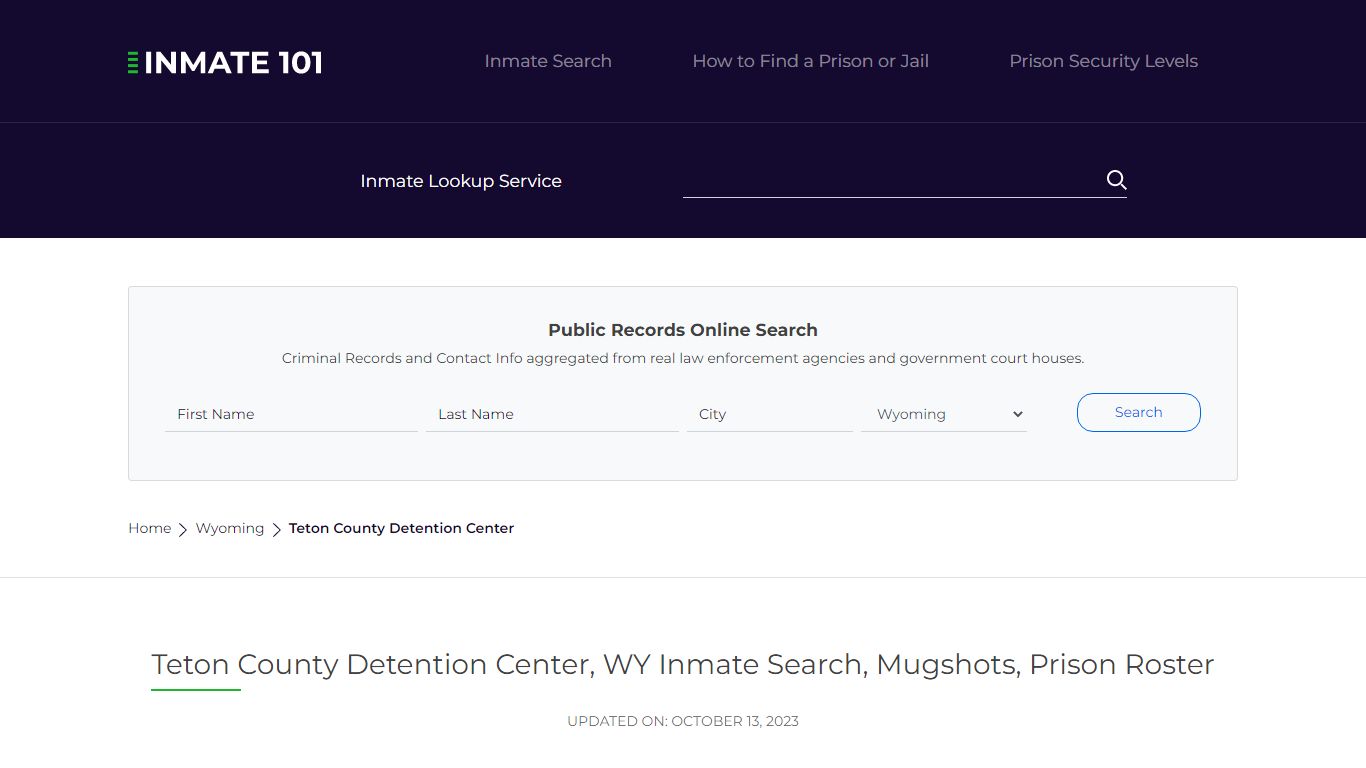 Teton County Detention Center, WY Inmate Search, Mugshots, Prison Roster